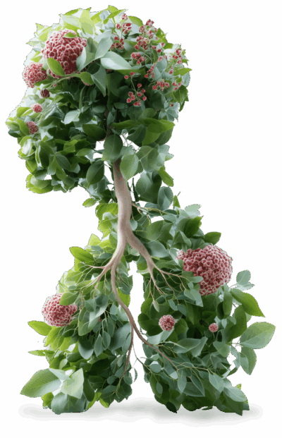 Stilistischer Körper aus Blumen und Blätter